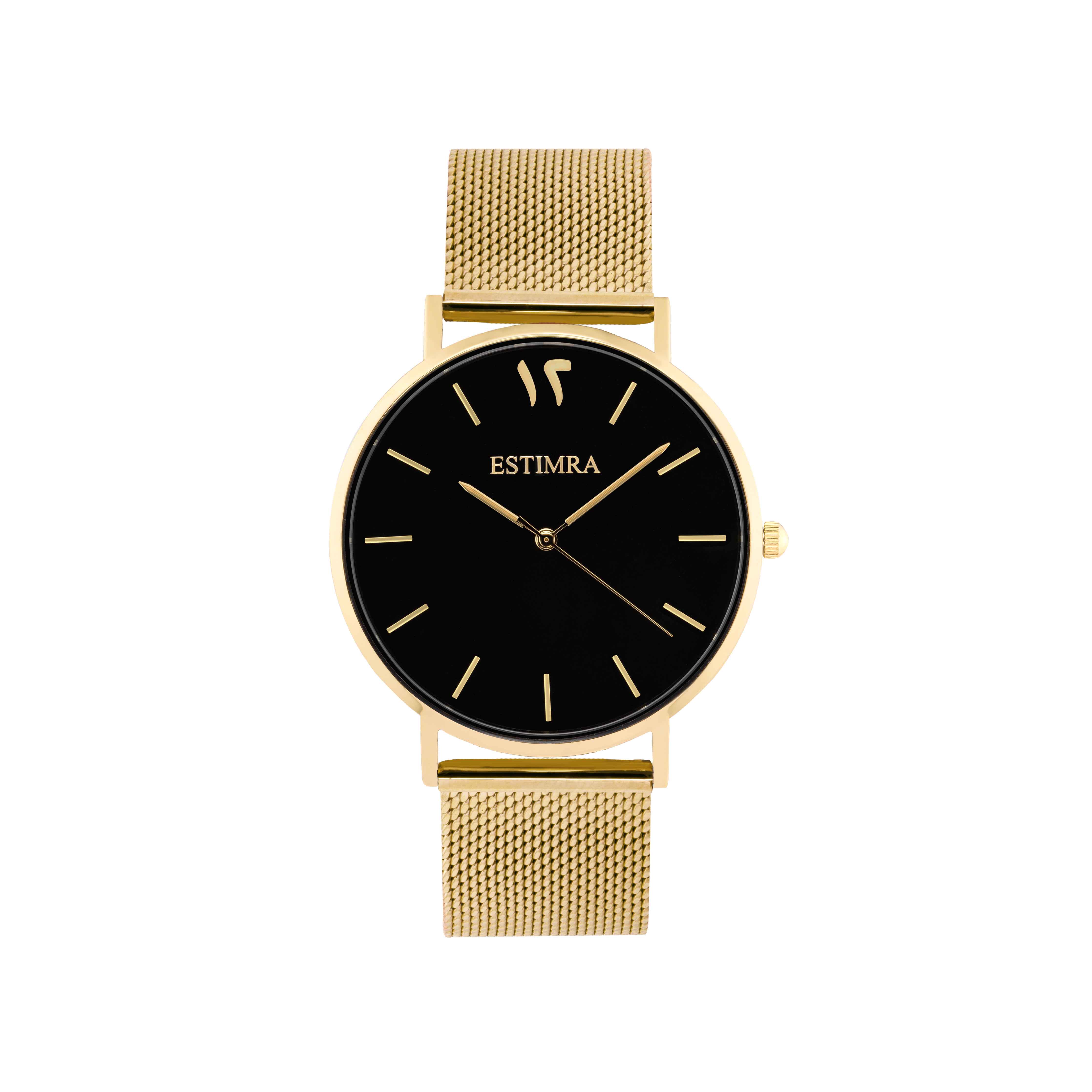 Black and Gold 36mm Gold Mesh