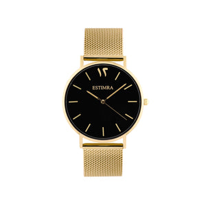 Black and Gold 36mm Gold Mesh