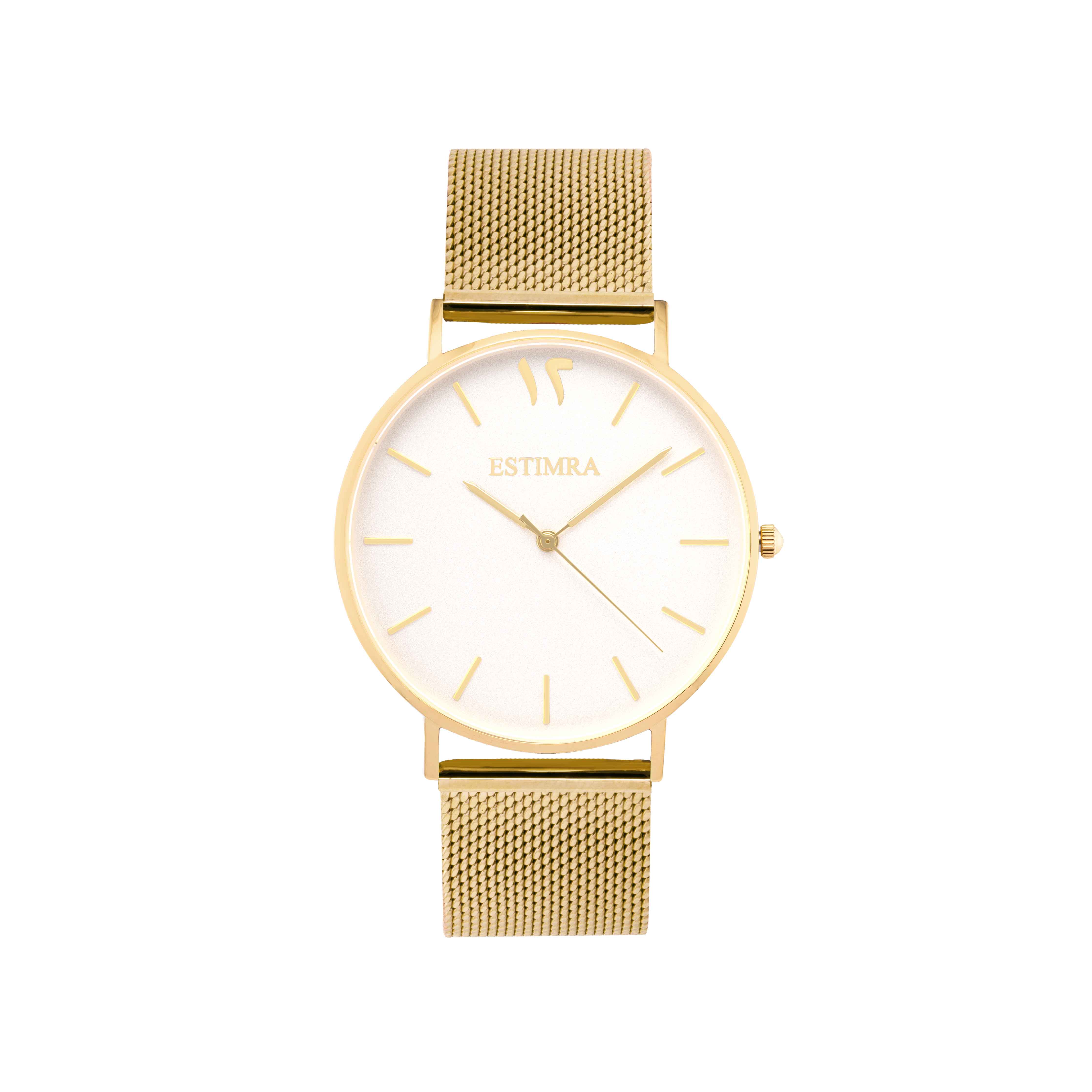 White and Gold 36mm Gold Mesh