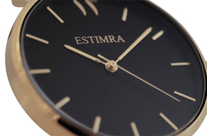 Black and Gold 40mm Brown Italian Leather