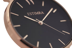 Black and Rose Gold 40mm Brown Italian Leather