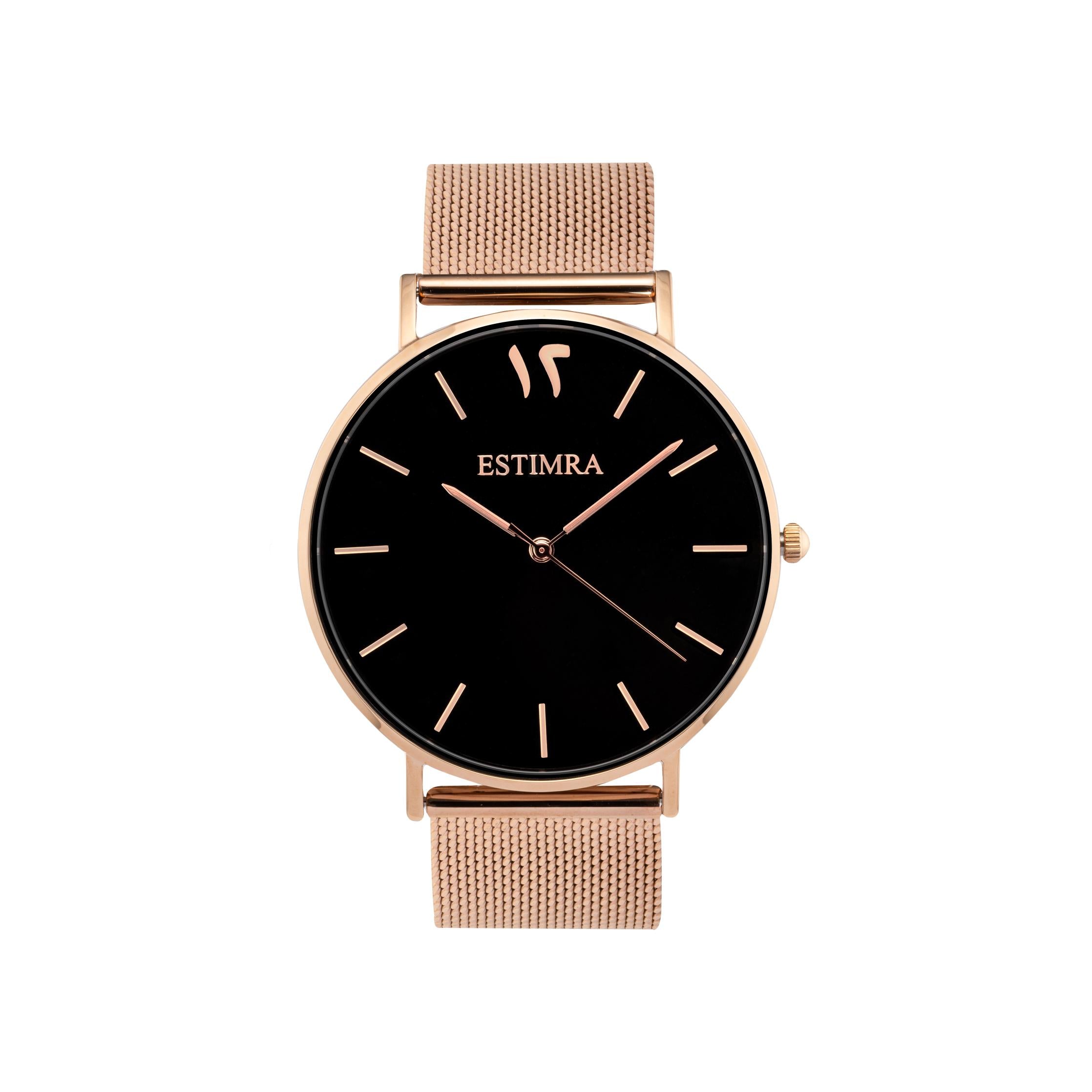 Black and Rose Gold 40mm Stainless Steel Mesh