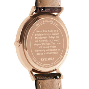 Black and Rose Gold 40mm Brown Italian Leather
