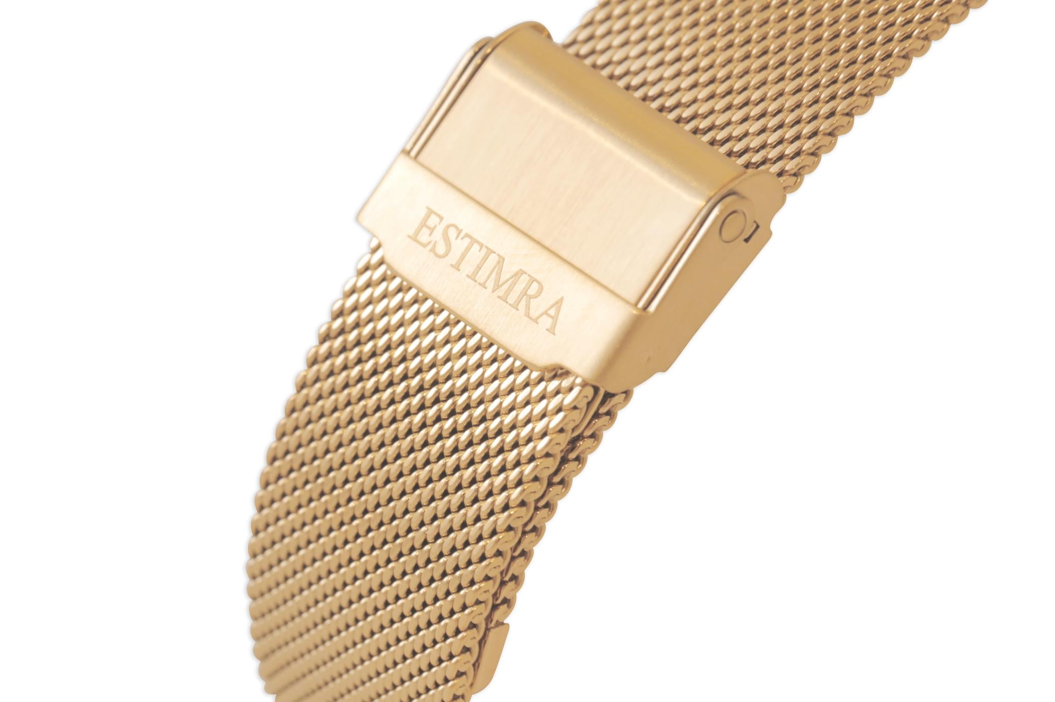 White and Gold 40mm Stainless Steel Mesh