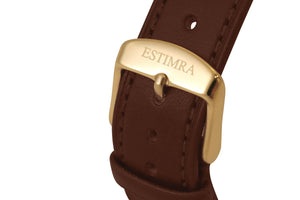 Black and Gold 36mm Brown Italian Strap