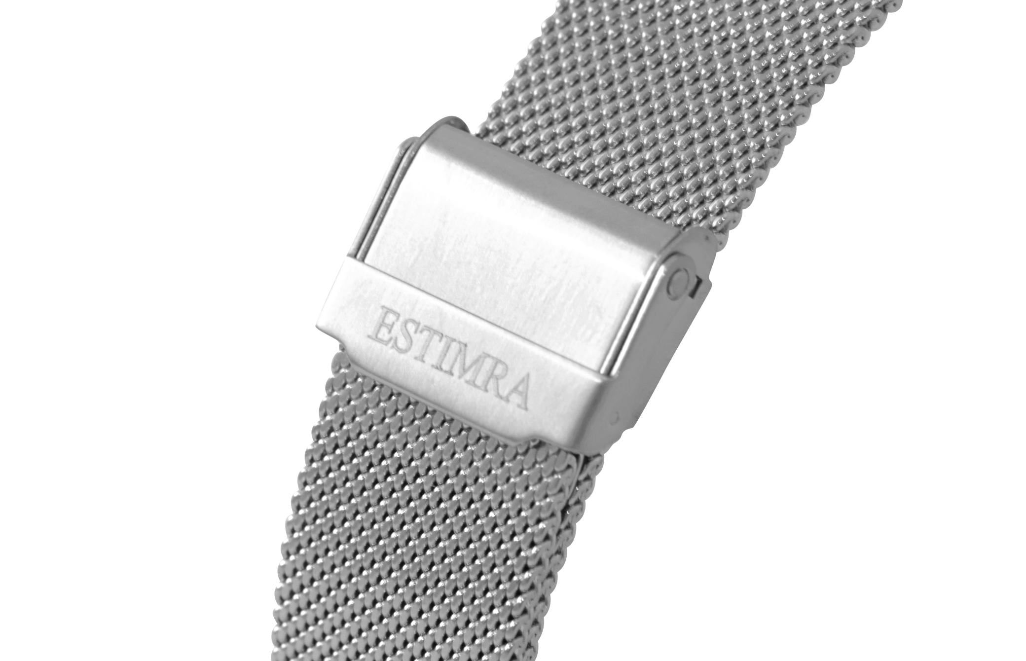 White and Silver 40mm Stainless Steel Mesh