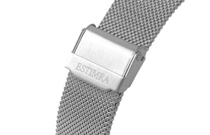 White and Silver 36mm Silver Mesh